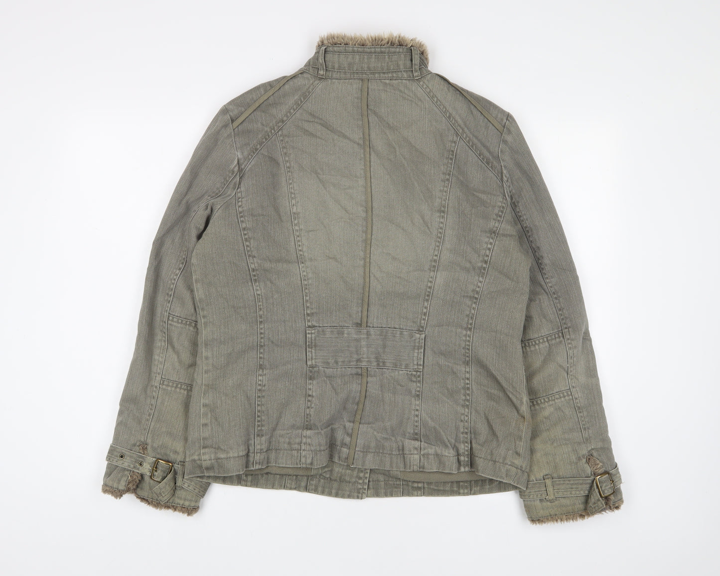 Principles Womens Green Jacket Size 16 Snap