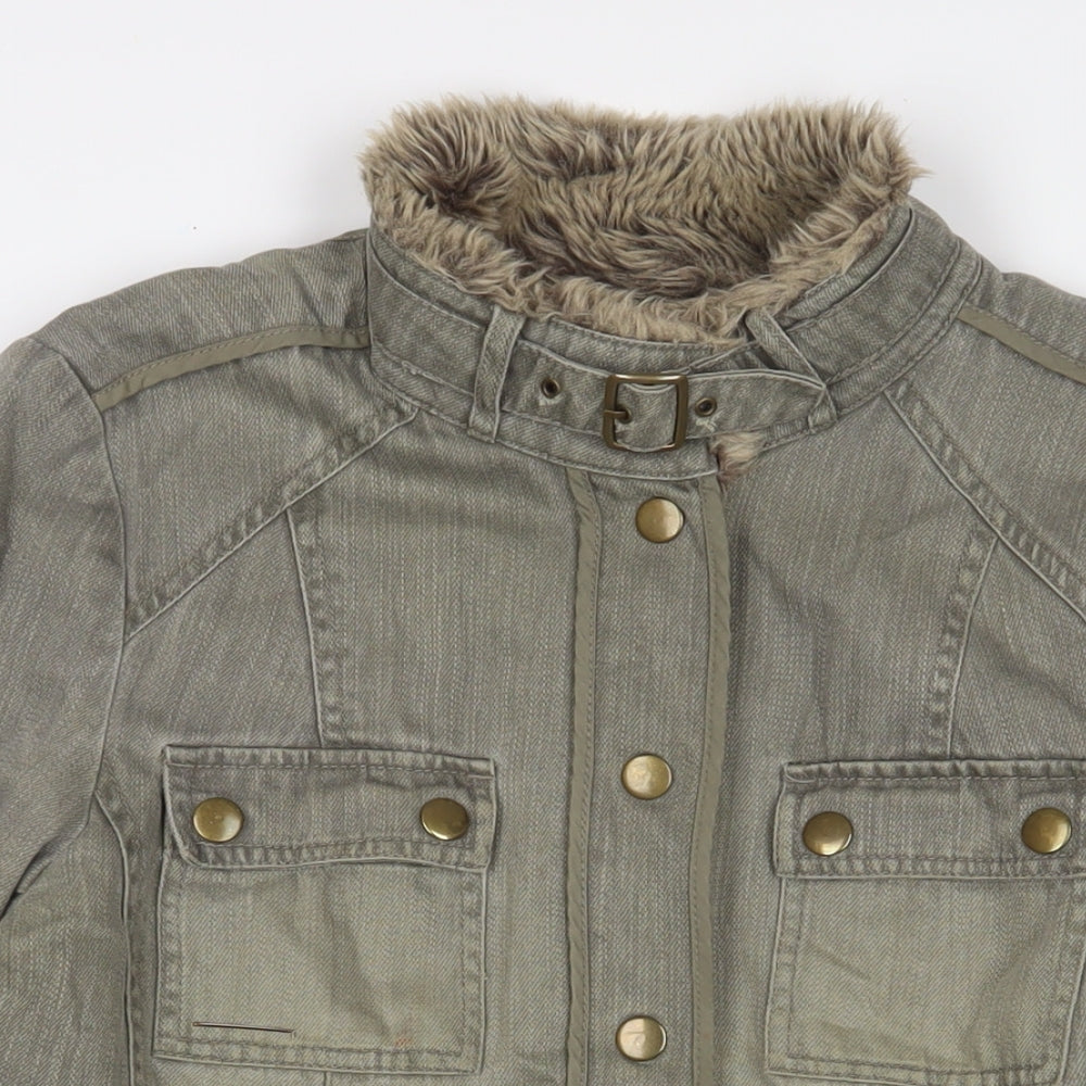 Principles Womens Green Jacket Size 16 Snap