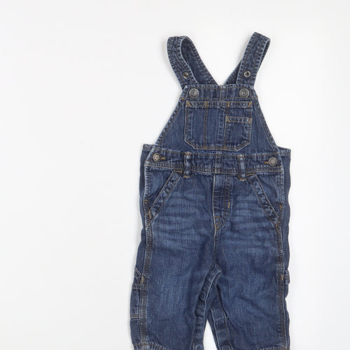 Gap Baby Blue Cotton Dungaree One-Piece Size 6-9 Months Snap - 6-12 Months