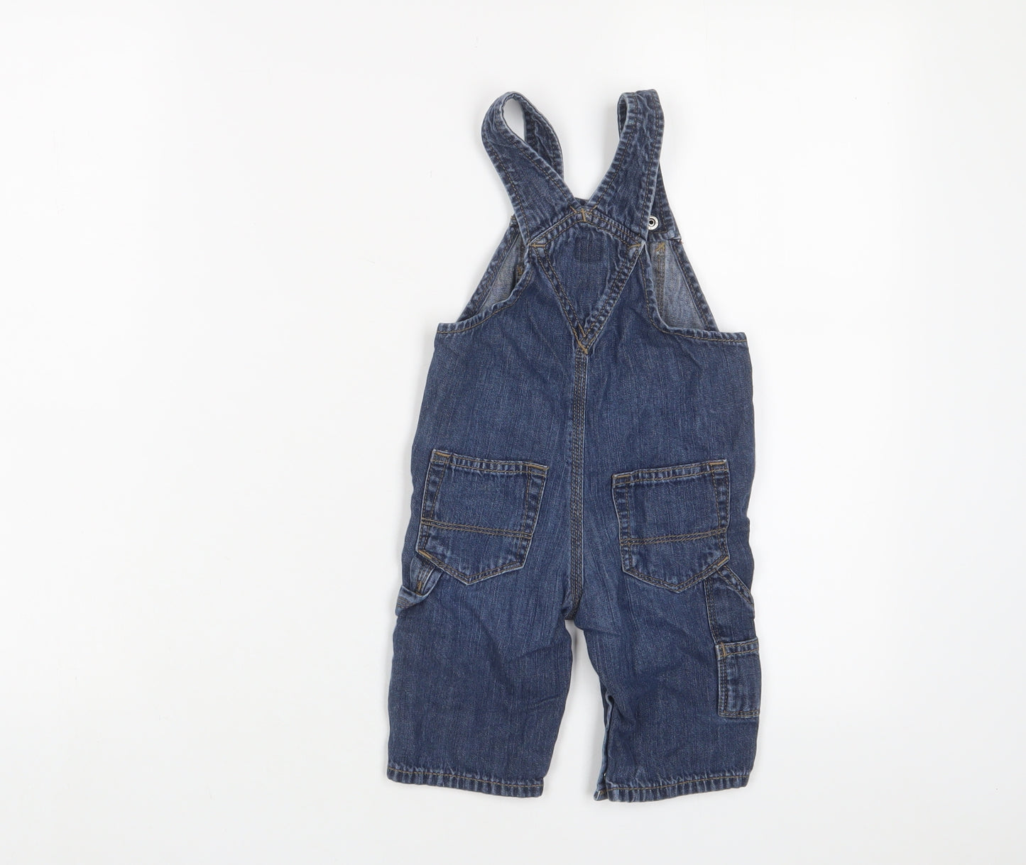 Gap Baby Blue Cotton Dungaree One-Piece Size 6-9 Months Snap - 6-12 Months