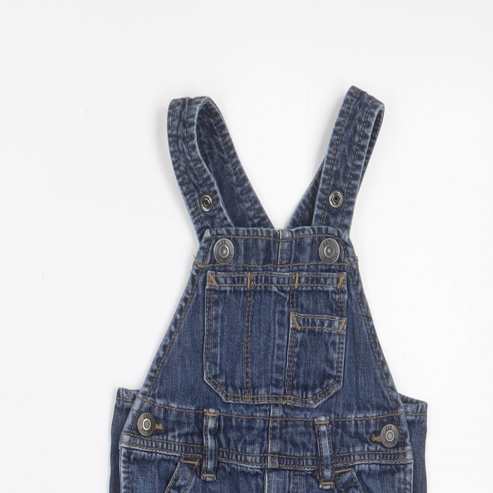 Gap Baby Blue Cotton Dungaree One-Piece Size 6-9 Months Snap - 6-12 Months