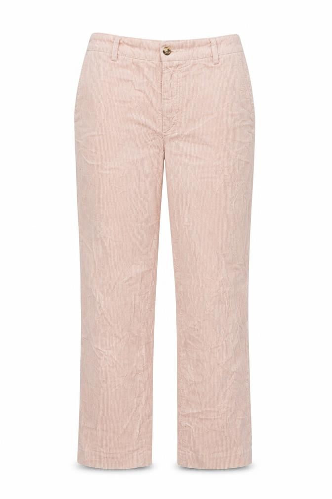 Front view of Method women’s pink cotton trousers, size UK 26, in, 24-inch leg regular zip