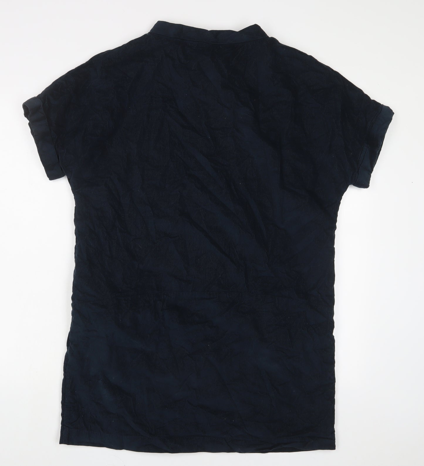 Seasalt Womens Blue Cotton A-Line Size 12 Roll Neck Pullover - Pockets