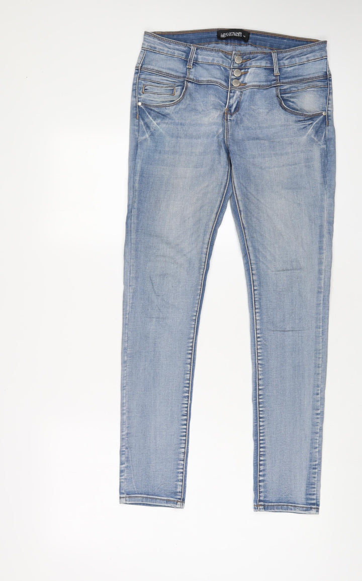 MyHolliys Womens Blue Cotton Skinny Jeans Size M L29 in Regular Zip