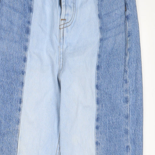 Stradivarius Womens Blue Cotton Straight Jeans Size 4 L24 in Regular Zip