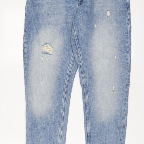 ASOS Mens Blue Cotton Straight Jeans Size 32 in L32 in Regular