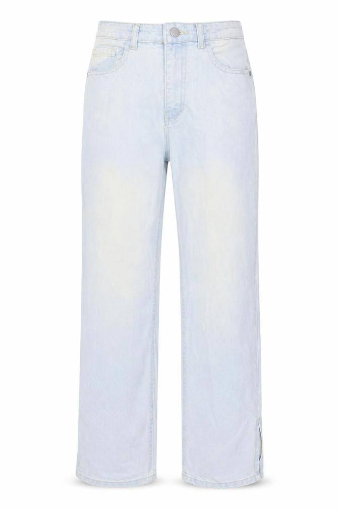 Zara Womens Blue Cotton Wide-Leg Jeans Size 8 L31 in Regular Zip