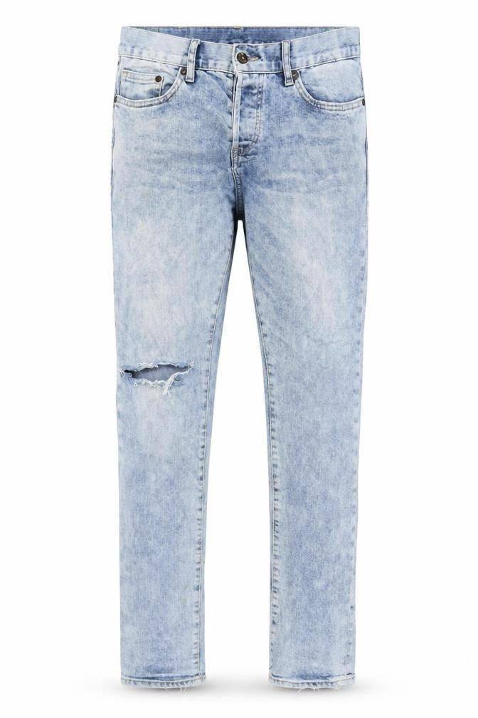 H&M Mens Blue Cotton Straight Jeans Size 30 in L32 in Slim Button