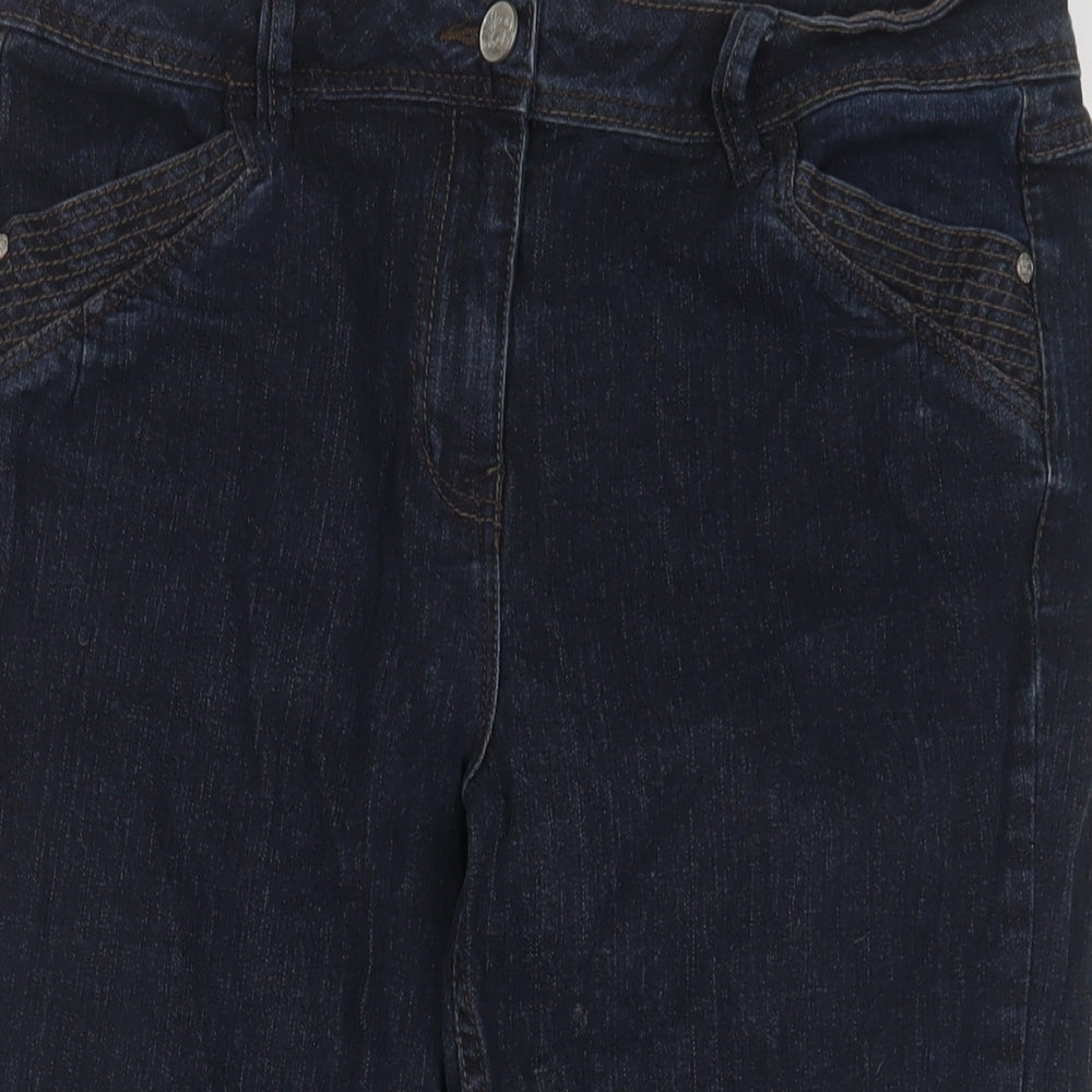 George Womens Blue Cotton Cropped Jeans Size 14 L23 in Regular Zip