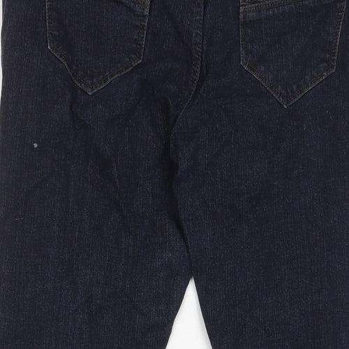 George Womens Blue Cotton Cropped Jeans Size 14 L23 in Regular Zip