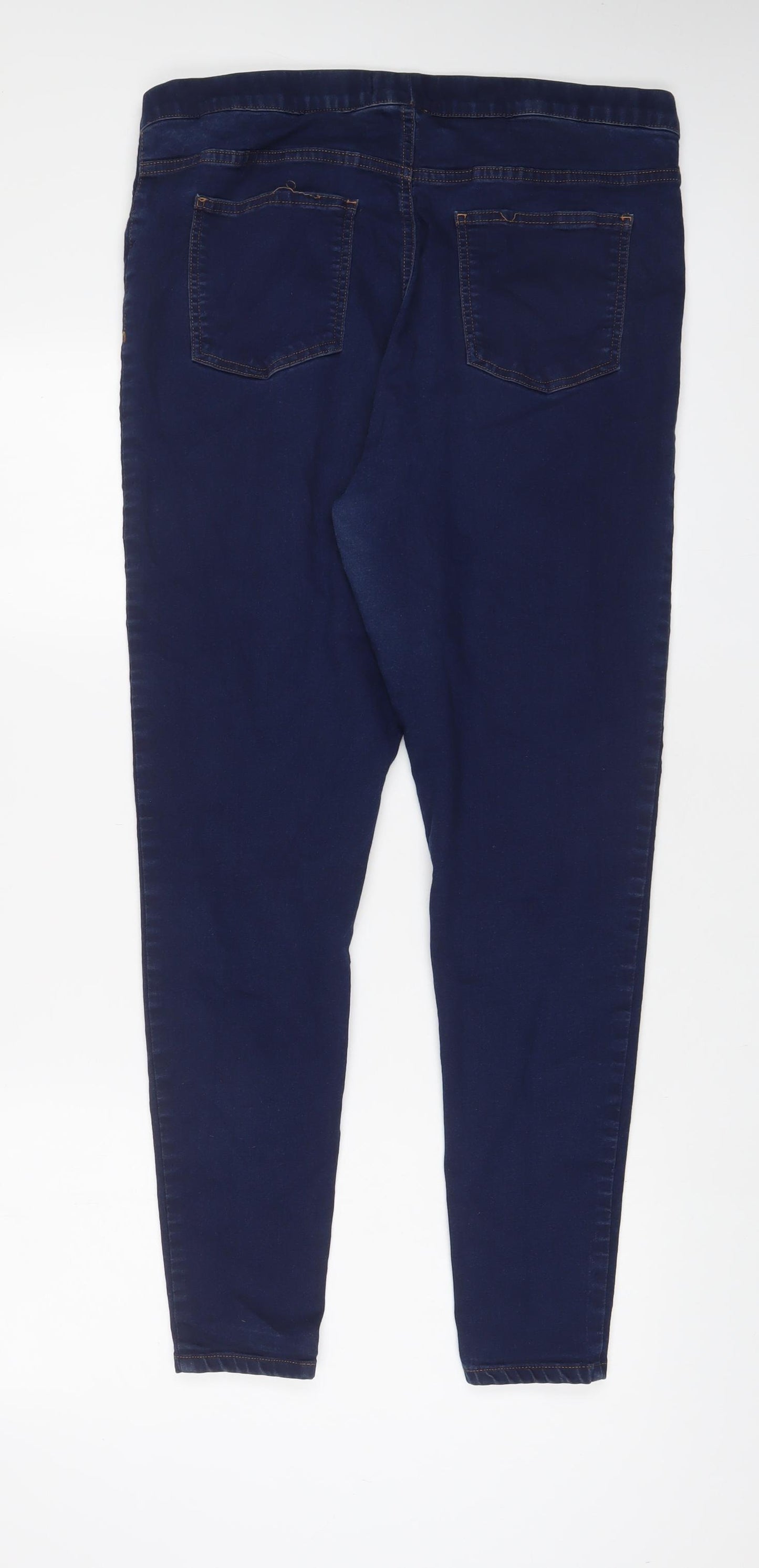 Marks and Spencer Womens Blue Cotton Jegging Jeans Size 18 L30 in Regular Zip