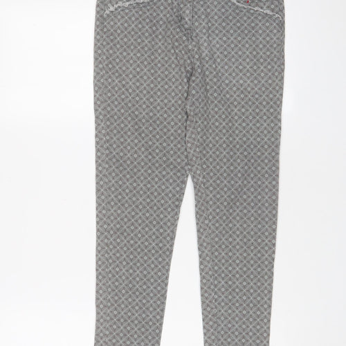Logo Womens Grey Geometric Cotton Skinny Jeans Size 28 in L26 in Regular Zip