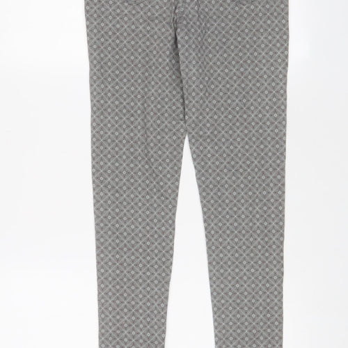 Logo Womens Grey Geometric Cotton Skinny Jeans Size 28 in L26 in Regular Zip