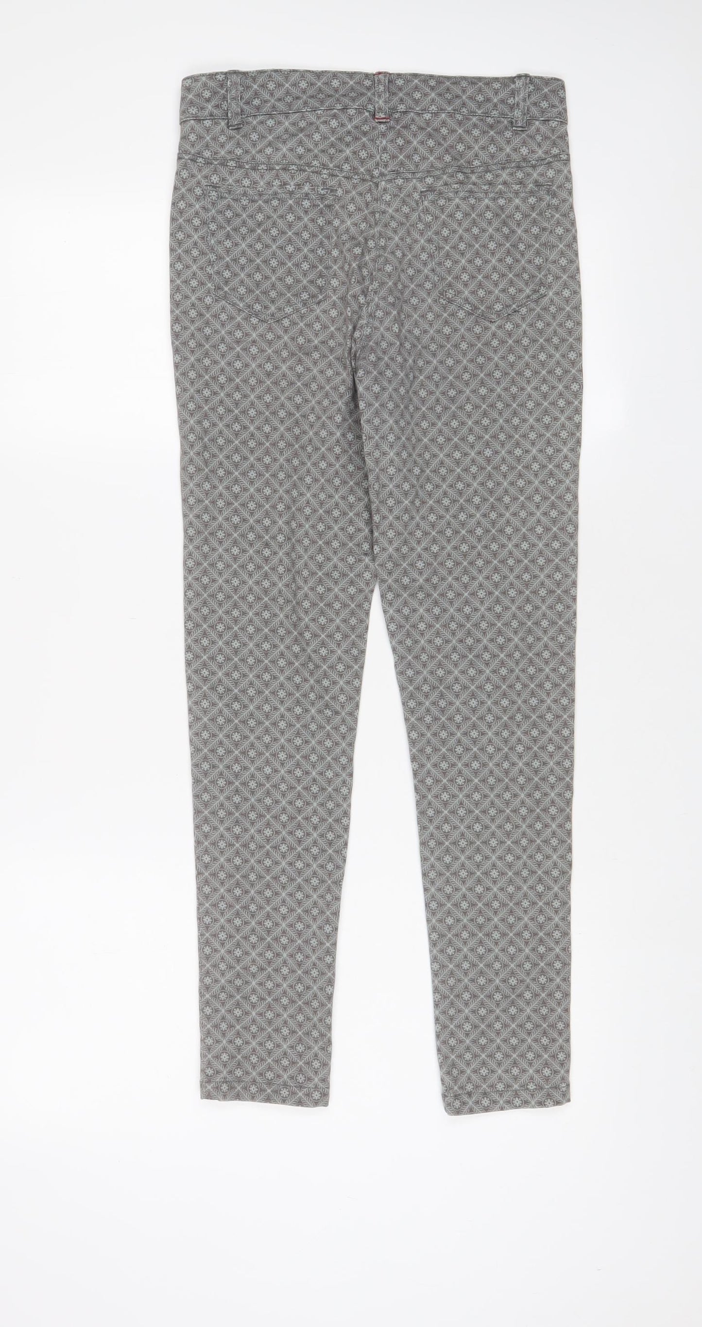 Logo Womens Grey Geometric Cotton Skinny Jeans Size 28 in L26 in Regular Zip