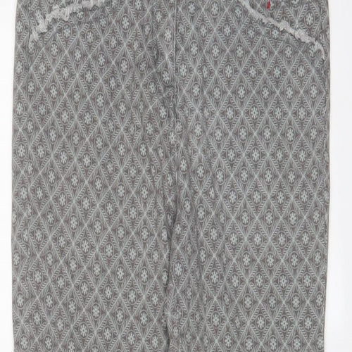 Logo Womens Grey Geometric Cotton Skinny Jeans Size 28 in L26 in Regular Zip