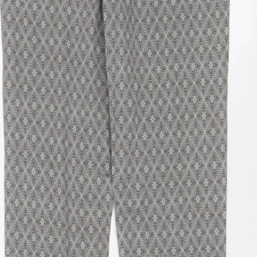 Logo Womens Grey Geometric Cotton Skinny Jeans Size 28 in L26 in Regular Zip