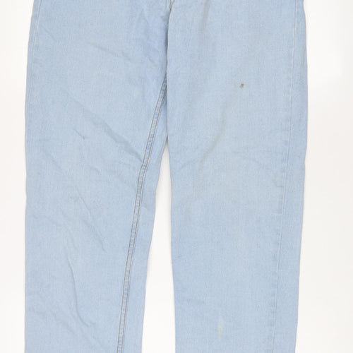 Cotton Traders Mens Blue Cotton Straight Jeans Size 32 in L30 in Regular Zip