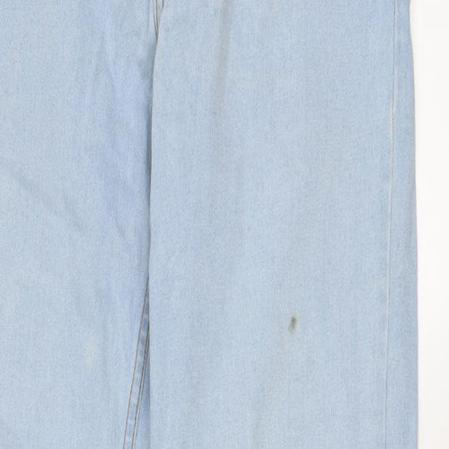 Cotton Traders Mens Blue Cotton Straight Jeans Size 32 in L30 in Regular Zip