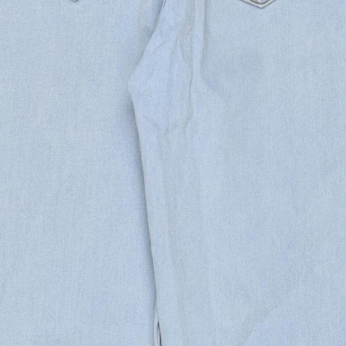 Cotton Traders Mens Blue Cotton Straight Jeans Size 32 in L30 in Regular Zip