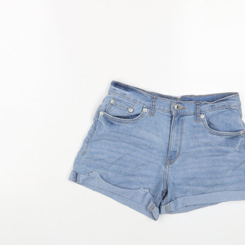 Levi's Girls Blue Cotton Bermuda Shorts Size 14 Years L3 in Regular Zip