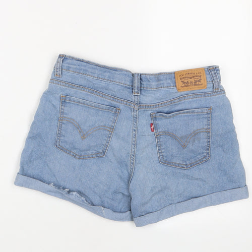 Levi's Girls Blue Cotton Bermuda Shorts Size 14 Years L3 in Regular Zip