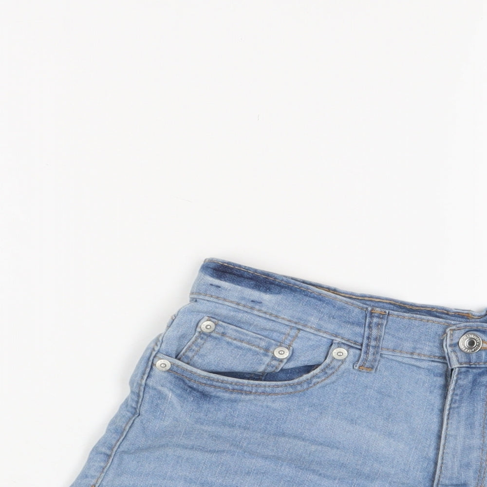 Levi's Girls Blue Cotton Bermuda Shorts Size 14 Years L3 in Regular Zip