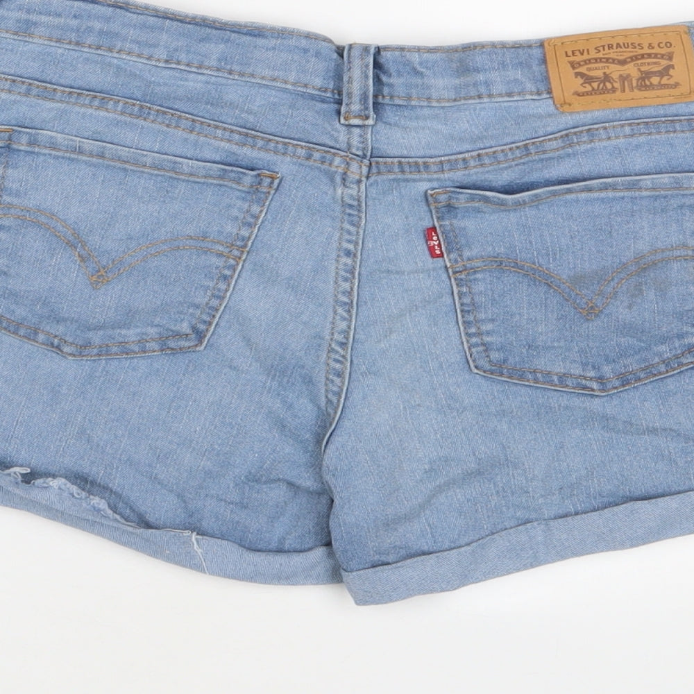 Levi's Girls Blue Cotton Bermuda Shorts Size 14 Years L3 in Regular Zip