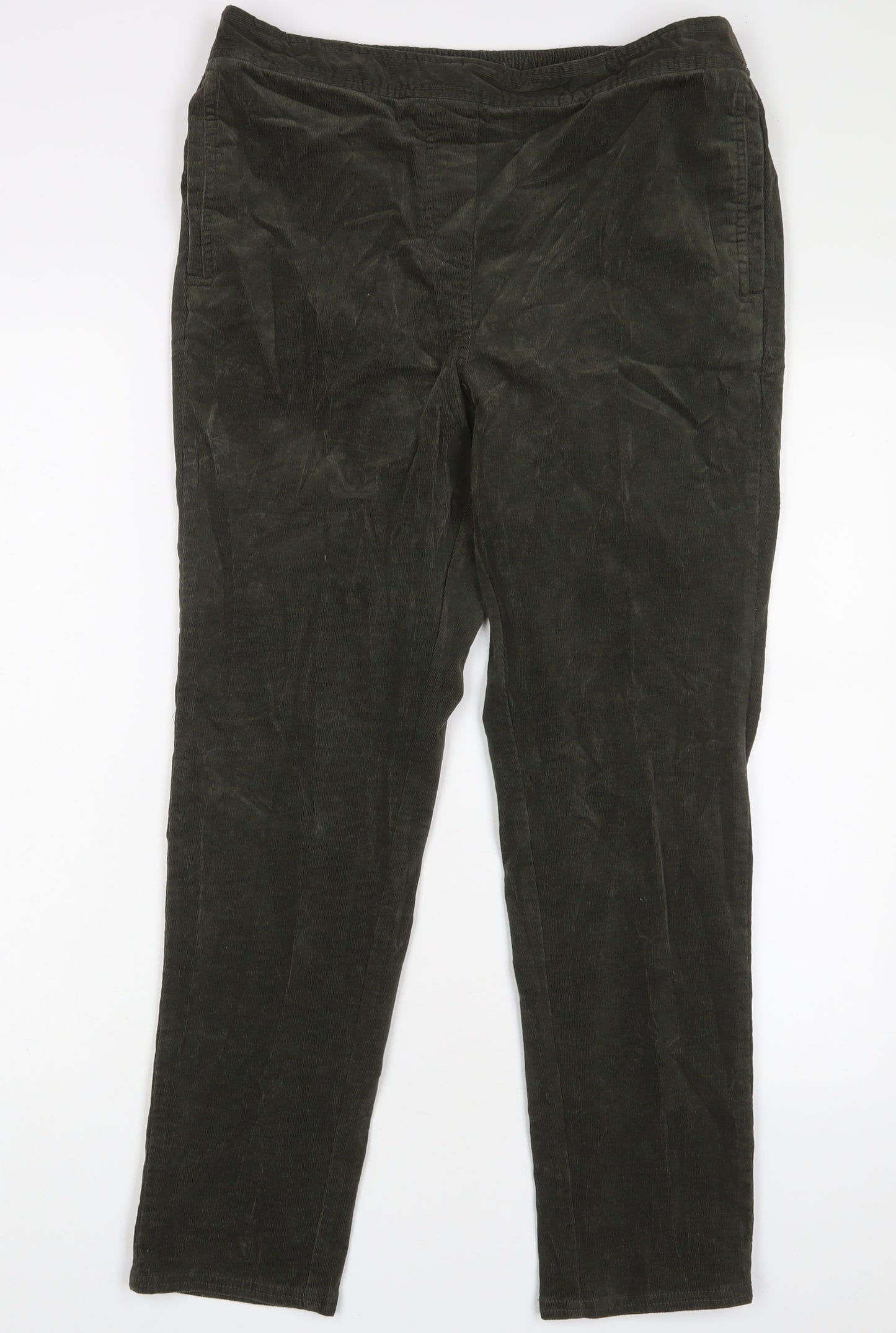 Marks and Spencer Womens Red Cotton Trousers Size 14 L28 in Regular