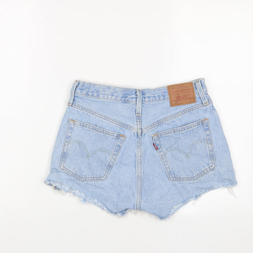 Levi's Womens Blue Cotton Basic Shorts Size 26 in Regular Zip