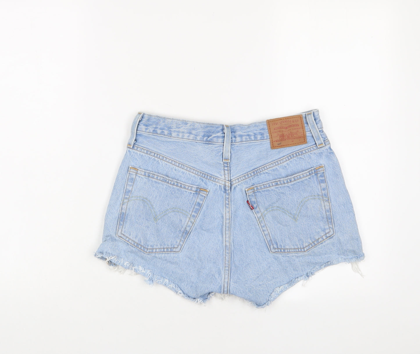 Levi's Womens Blue Cotton Basic Shorts Size 26 in Regular Zip