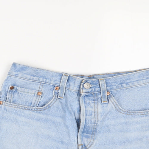 Levi's Womens Blue Cotton Basic Shorts Size 26 in Regular Zip