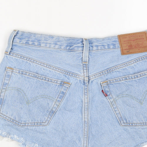 Levi's Womens Blue Cotton Basic Shorts Size 26 in Regular Zip