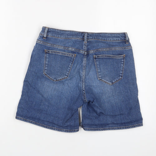 Fat Face Womens Blue Cotton Basic Shorts Size 8 L6 in Regular Zip