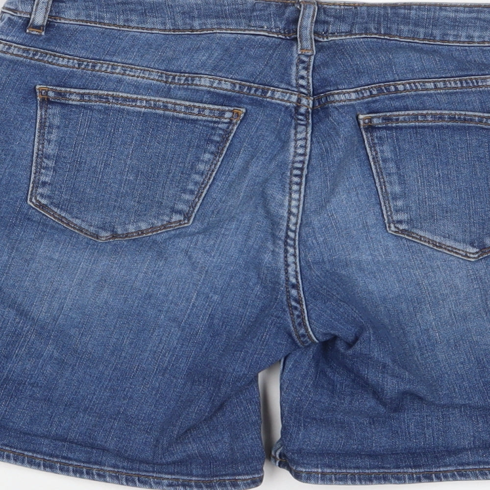 Fat Face Womens Blue Cotton Basic Shorts Size 8 L6 in Regular Zip