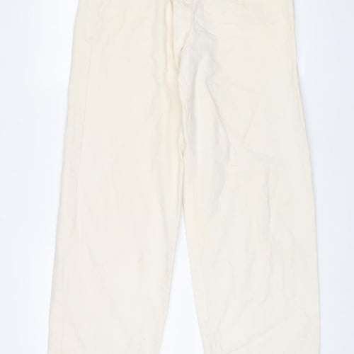 COLLUSION Womens Beige Cotton Wide-Leg Jeans Size 28 in L32 in Regular Zip