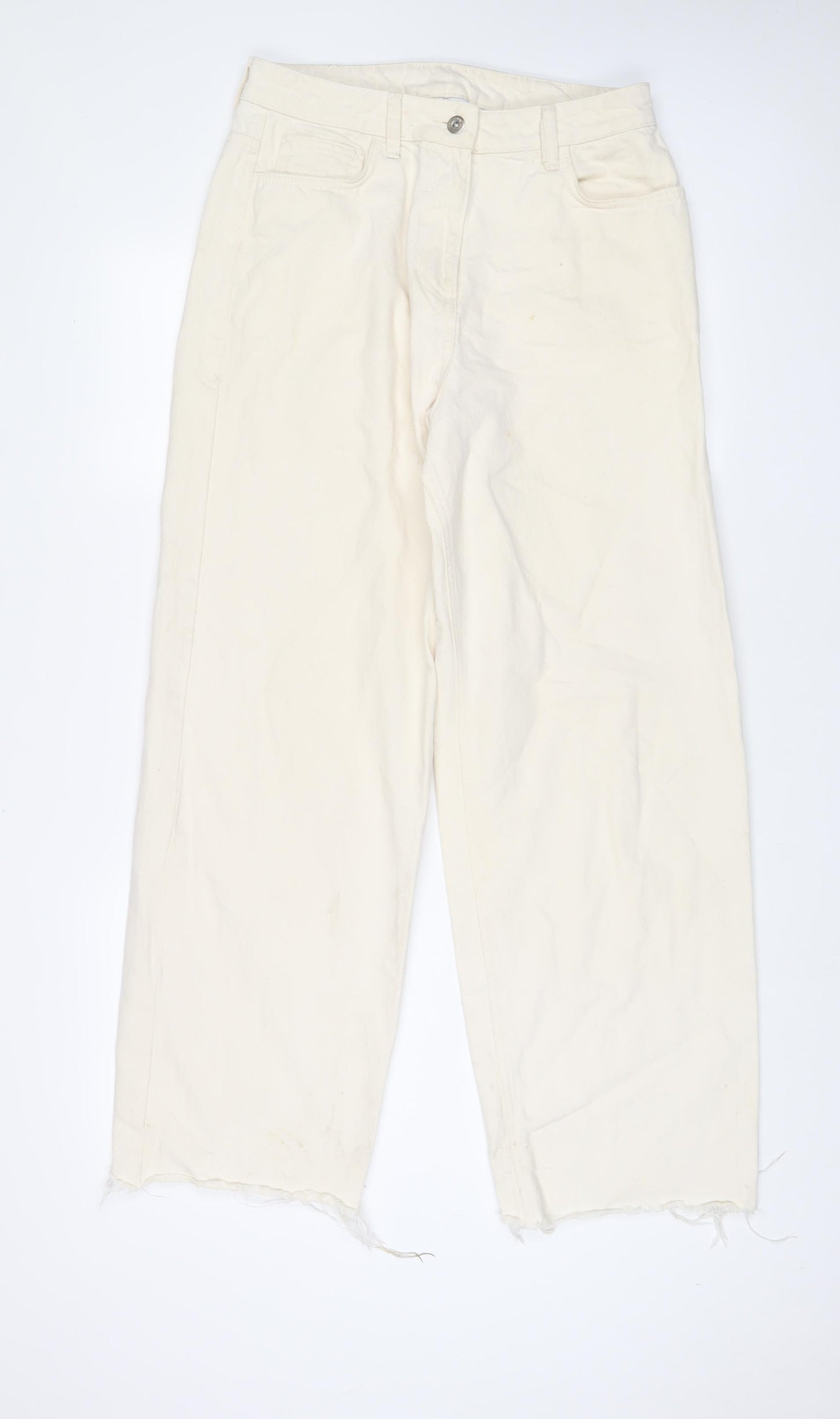 COLLUSION Womens Beige Cotton Wide-Leg Jeans Size 28 in L32 in Regular Zip
