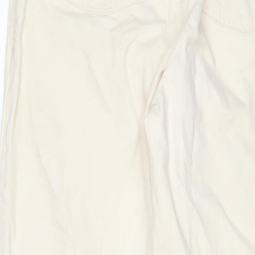 COLLUSION Womens Beige Cotton Wide-Leg Jeans Size 28 in L32 in Regular Zip