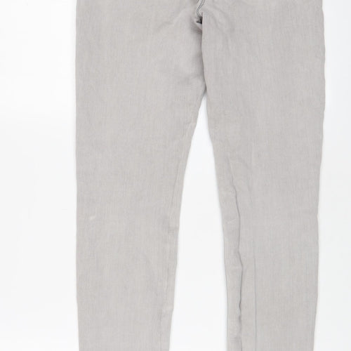 NEXT Womens Grey Cotton Skinny Jeans Size 12 L30 in Regular Zip