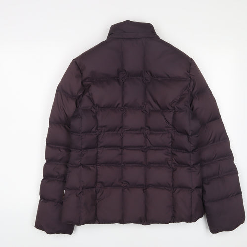 Per Una Womens Purple Puffer Jacket Coat Size S Zip - Zip Pockets