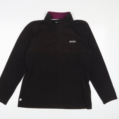 Regatta Womens Black Polyester Pullover Sweatshirt Size 14 Zip