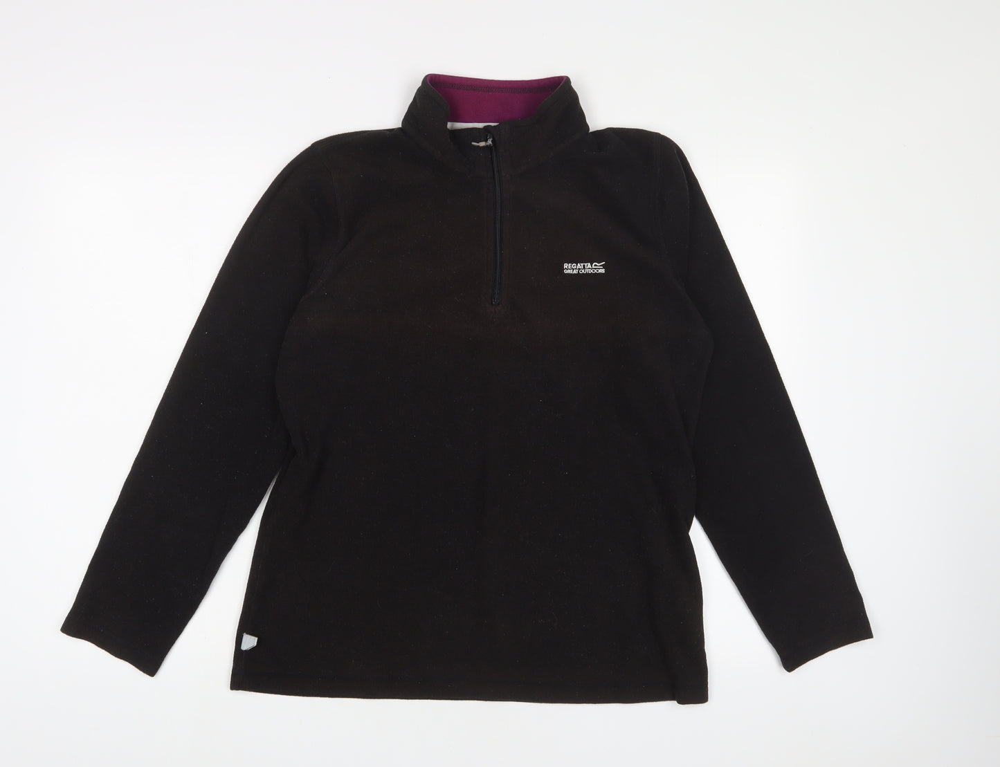 Regatta Womens Black Polyester Pullover Sweatshirt Size 14 Zip