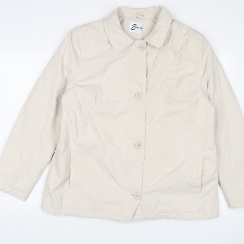 Elegance Womens Beige Jacket Size L Button