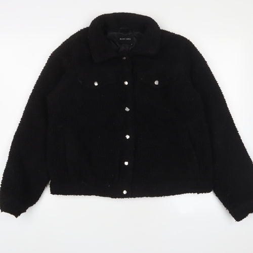 Brave Soul Womens Black Jacket Size 10 Snap