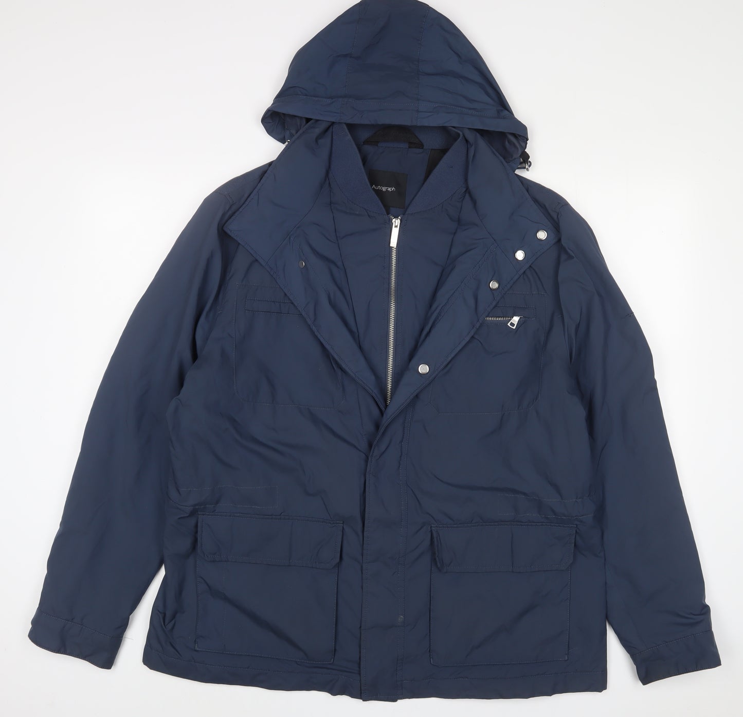 Autograph Womens Blue Jacket Size L Zip - Zip Pockets