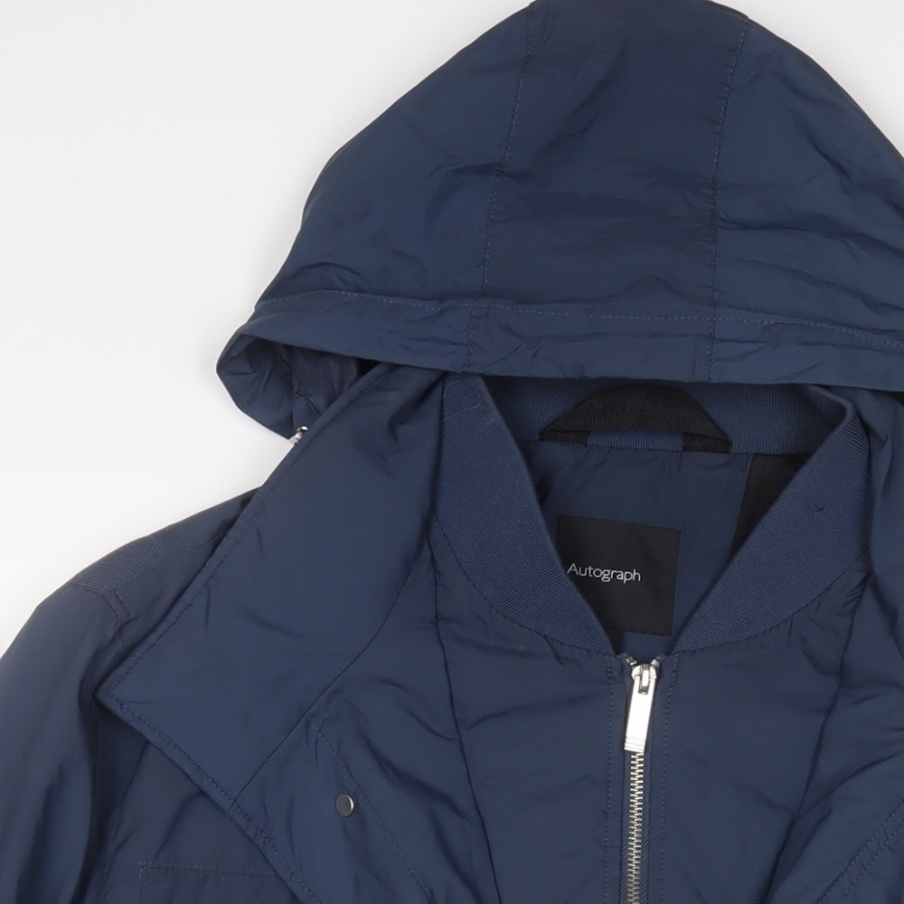 Autograph Womens Blue Jacket Size L Zip - Zip Pockets