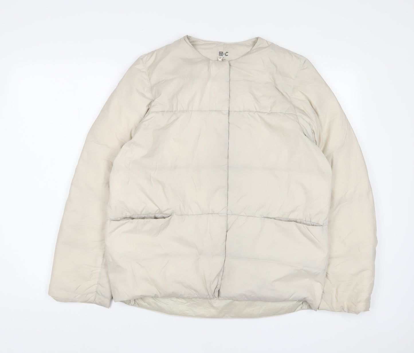 Uniqlo Womens Ivory Jacket Size S Zip - Pockets