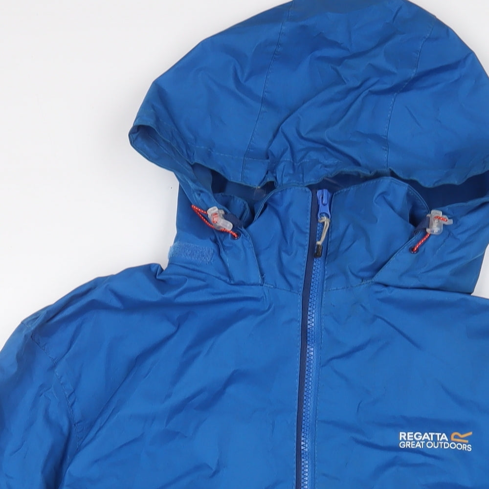 Regatta Mens Blue Rain Coat Coat Size L Zip - Zip Pockets