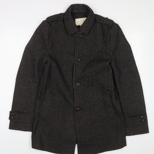 River Island Womens Grey Military Jacket Jacket Size M Button