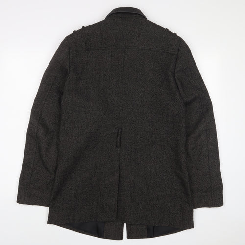 River Island Womens Grey Military Jacket Jacket Size M Button