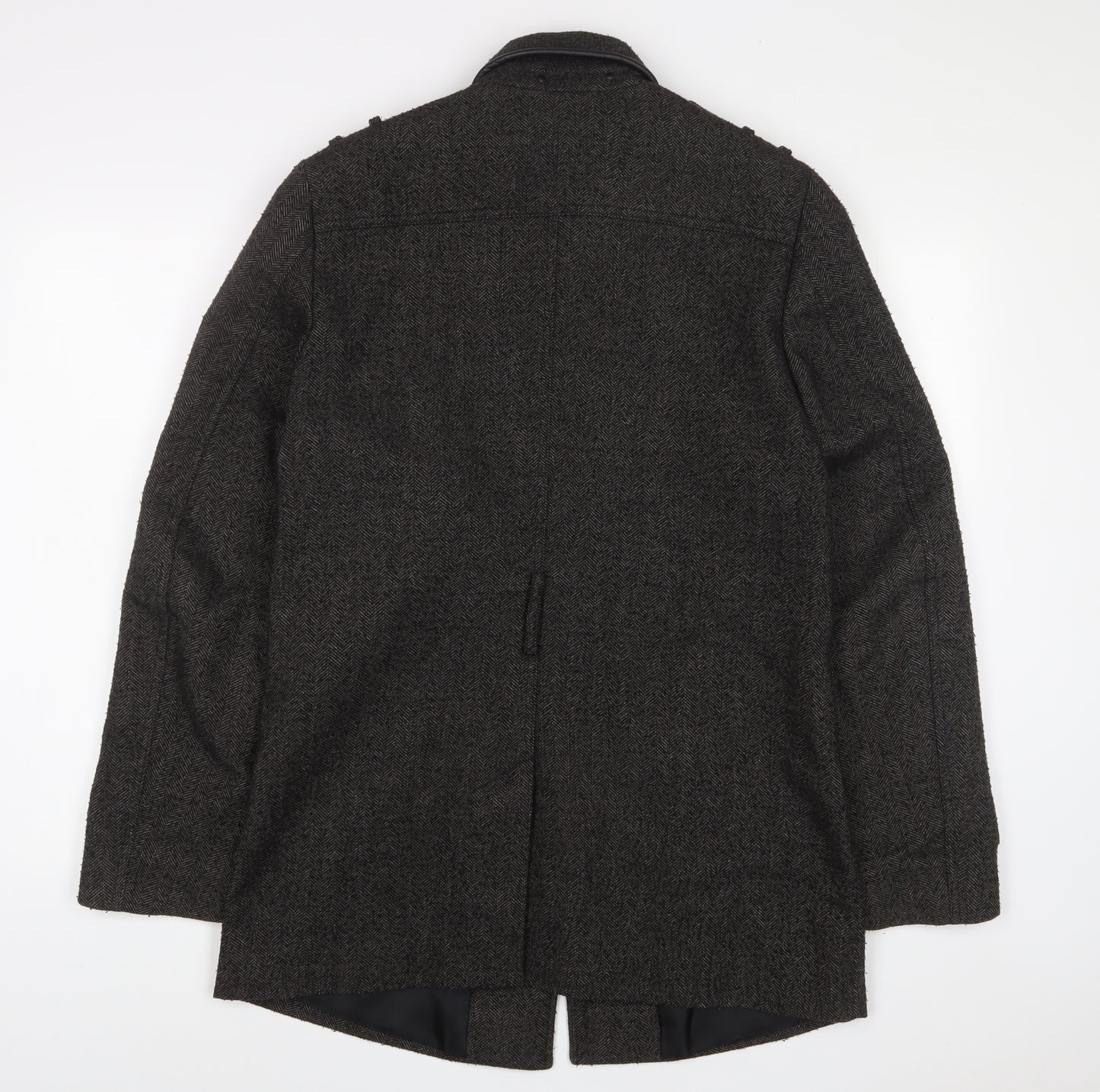 River Island Womens Grey Military Jacket Jacket Size M Button